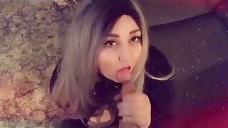 Bbw sucks tinder dates cock and gets cum on her face