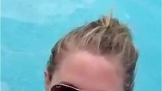 Blowjob In Public Pool By Blonde, Recorded On Mobile Phone