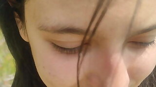 Deepthroat, petite teen fucked with cumshot in her mouth