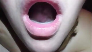 Cute Blue Eyed Blonde Sucks & Swallows Thick Cum Load