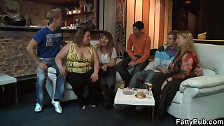 Big tits party girl getting naked for guys